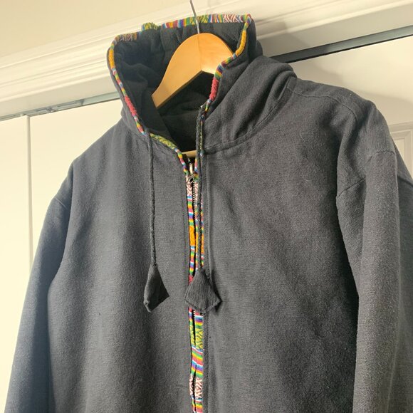 Handmade Boho / Himalayan-Style Hooded Jacket – Heavyweight Cotton -Unisex - Picture 2 of 13